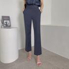 Zip-side Stripe Straight-leg Pants