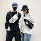 Label Applique Canvas Sling Bag