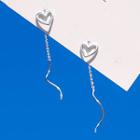 925 Sterling Silver Heart Swirl Dangle Earring 1 Pair - Silver - One Size