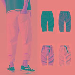 Crop Lettering Straight Leg Pants