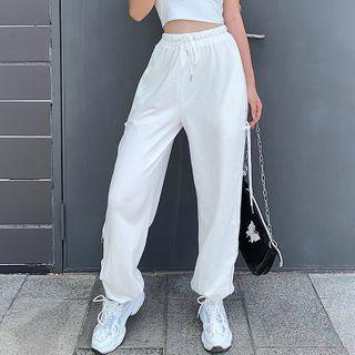 Drawstring Sweatpants White - One Size