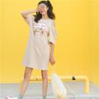 Cartoon Print Short-sleeve T-shirt Dress