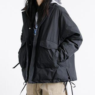 Drawstring-cuff Cargo Jacket