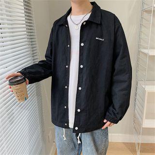 Drawstring Hem Button-up Jacket