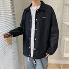 Drawstring Hem Button-up Jacket