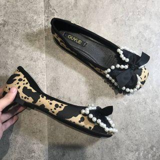Faux Pearl Ribbon Flats