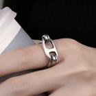 Geometric Alloy Open Ring Silver - One Size
