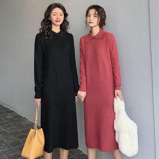 Polo Collared Midi Knit Dress