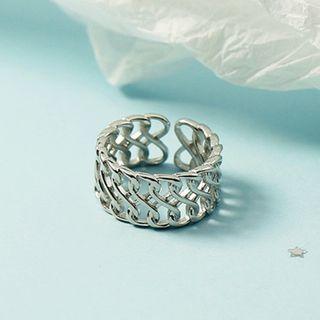 Mesh Alloy Open Ring Ring - Silver - One Size