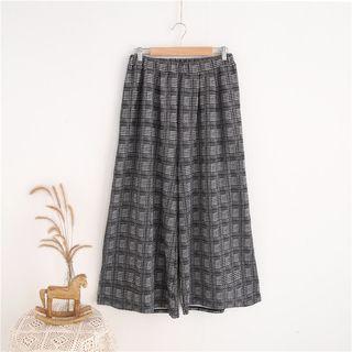 Plaid Wide Leg Pants