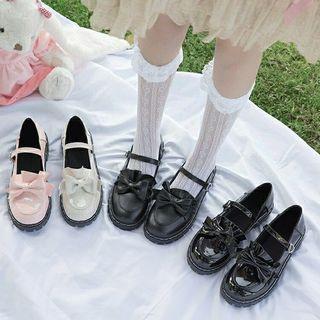 Faux Leather Platform Mary Jane Shoes