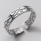 Engraved Sterling Silver Ring S925 Silver - Silver - One Size