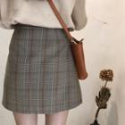 Plaid Fitted Mini Skirt