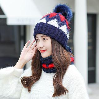 Set: Pom Pom Beanie + Neck Warmer