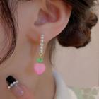 Peach Sterling Silver Ear Stud 1 Pair - Pink - One Size