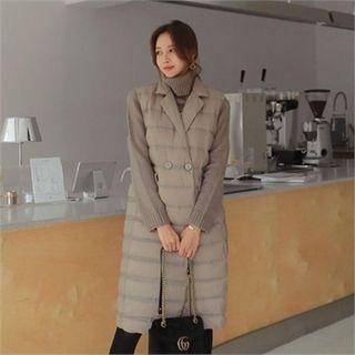 Notched-lapel Long Padded Vest