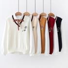 Set: Badminton Embroidered Knit Vest + Shirt