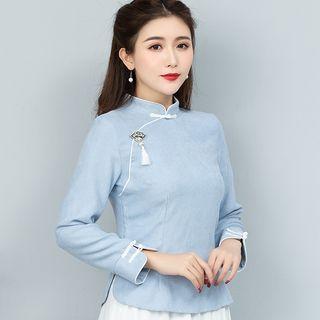 Set: Qipao Top + A-line Midi Skirt