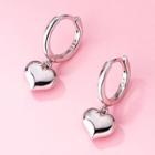 Heart Sterling Silver Dangle Earring 1 Pair - S925 Silver - Silver - One Size