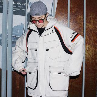 Hooded Multi-pocket Zip Jacket