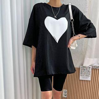Heart-printed Boxy T-shirt