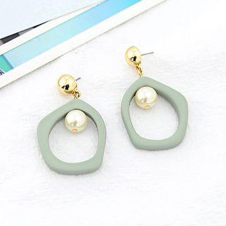 Faux Pearl Cutout Hoop Earring As Shown In Figure - One Size