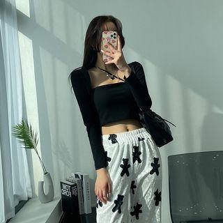 Inset Bolero Halter Crop Top