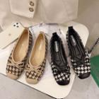 Houndstooth Faux Leather Flats