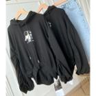 Long Sleeve Embroidered Sweater Black - One Size