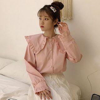 Faux Pearl Buttoned Blouse