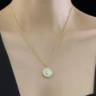 Moon Shell Disc Pendant Necklace Gold - One Size
