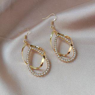 Rhinestone Alloy Drop Earring 1 Pair - As Shown In Figure - One Size