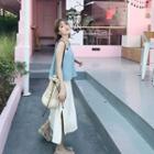 Flared Square-neck Sleeveless Top