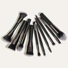 Set Of 10: Makeup Brush Gg090203 - Double Head 10 Pcs - Black - One Size