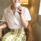 Short Sleeve Eyelet Lace Top
