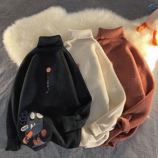 Turtle Neck Printed Sweater