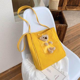 Bear Applique Canvas Shopper Bag
