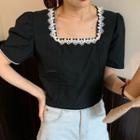Square Neck Short-sleeve T-shirt / A-line Skirt