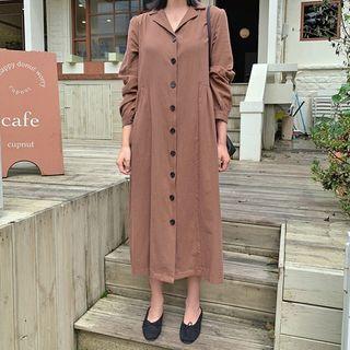Bishop-sleeve Long Shirtdress