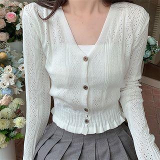 Cutout Long-sleeve Cardigan