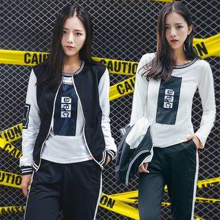Set: Panel Jacket + Long-sleeve T-shirt + Sweatpants