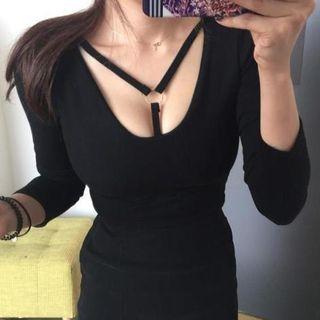 Strap Detail Long-sleeve Crop Top