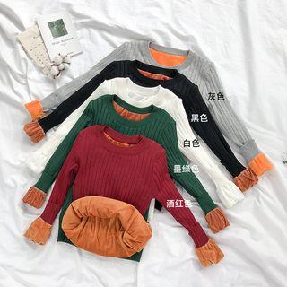 Fleece-lined Ribbed Sweater