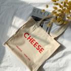 Cheese Letter Cotton Shopper Bag Ivory - One Size