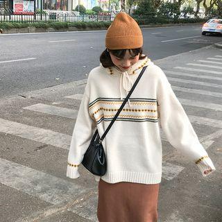 Jacquard Hooded Sweater