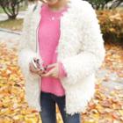 Colored Furry Zip-up Jacket