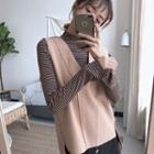 Long-sleeve Stripe Top/panel Vest