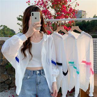 Two Tone Zip Oversize Jacket
