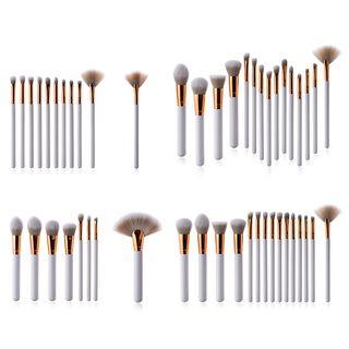 Set Of 7 / 10 / 15: Makeup Brush With White Handle