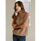 Color-block Herringbone Sweater